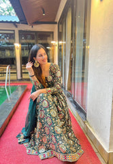 Luxuriant Sequence And Embroidery Work Green Color Anarkali Suit Luxuriant Sequence And Embroidery Work Green Color Anarkali Suit