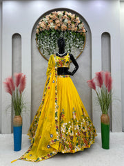 Haldi Wear Embroidered Work Yellow Color Lehenga Choli Haldi Wear Embroidered Work Yellow Color Lehenga Choli