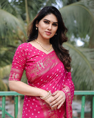 Fabulous  Bandhej Soft Bandhni Style Pink Color Saree Fabulous  Bandhej Soft Bandhni Style Pink Color Saree