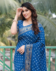 Fabulous  Bandhej Soft Bandhni Style Rama Color Saree Fabulous  Bandhej Soft Bandhni Style Rama Color Saree