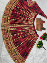 Eyes Catching Maroon Color Embroidered Lehenga Choli Eyes Catching Maroon Color Embroidered Lehenga Choli