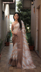 Glimmering  Soft Silk Sarees Brown  Color Saree Glimmering  Soft Silk Sarees Brown  Color Saree