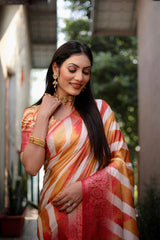 Glimmering  Soft Silk Sarees Orange Color Saree Glimmering  Soft Silk Sarees Orange Color Saree