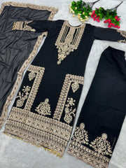 Captivating Sequins Work Black Color Anarkali Suit Captivating Sequins Work Black Color Anarkali Suit