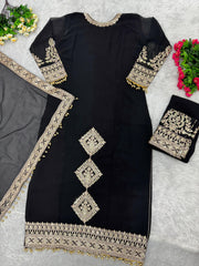 Captivating Sequins Work Black Color Anarkali Suit Captivating Sequins Work Black Color Anarkali Suit