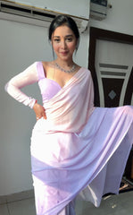 Party Wear Purple And Pink Color Ready To Wear saree Party Wear Purple And Pink Color Ready To Wear saree