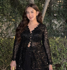 Captivating Embroidery Sequins Work Black Color Top With Lehenga Captivating Embroidery Sequins Work Black Color Top With Lehenga