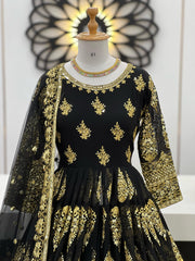 Heavy Embroidery Sequence Work Black Color Lehenga Choli Heavy Embroidery Sequence Work Black Color Lehenga Choli