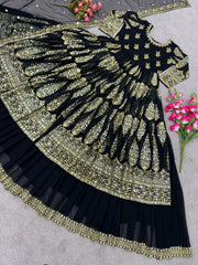 Heavy Embroidery Sequence Work Black Color Lehenga Choli Heavy Embroidery Sequence Work Black Color Lehenga Choli
