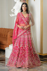 Designer Pink Color Bridal Lehenga Choli Designer Pink Color Bridal Lehenga Choli