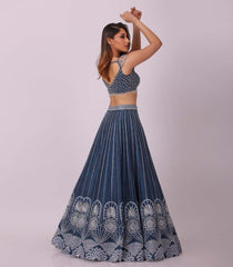 Engagement Wear Navy Blue Color Lehenga Choli Engagement Wear Navy Blue Color Lehenga Choli