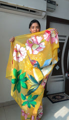 Captivating Yellow Color Organza Silk Ready To Wear Saree Captivating Yellow Color Organza Silk Ready To Wear Saree