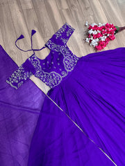 Demanding Embroidered Work Blue Color Gown Demanding Embroidered Work Blue Color Gown