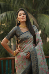 Admiring Kanjivaram Soft Silk Saree Dark Green Color Saree Admiring Kanjivaram Soft Silk Saree Dark Green Color Saree