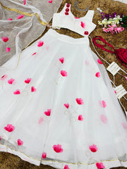 Embellished White Color Zari Work Lehenga Choli Embellished White Color Zari Work Lehenga Choli
