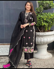 Exotic Sequences Embroidery Work Black Color Anarkali Suit Exotic Sequences Embroidery Work Black Color Anarkali Suit