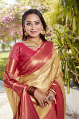Glorious Tissue Silk Yellow Color Saree Glorious Tissue Silk Yellow Color Saree