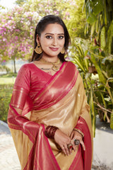 Glorious Tissue Silk Yellow Color Saree Glorious Tissue Silk Yellow Color Saree