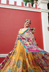 Classy Kalamkari Print Yellow Color Lehenga Choli Classy Kalamkari Print Yellow Color Lehenga Choli