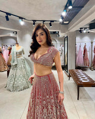 Fashionable Embroidered Sequence Work Pink Color Lehenga Choli Fashionable Embroidered Sequence Work Pink Color Lehenga Choli