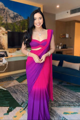 Captivating Georgette Multi Color Ready To Wear Saree Captivating Georgette Multi Color Ready To Wear Saree