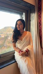 Outstanding Georgette Silk White Color Ready To Wear Saree Outstanding Georgette Silk White Color Ready To Wear Saree