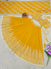 Captivating Embroidery Sequence Work Yellow Color Lehenga Choli Captivating Embroidery Sequence Work Yellow Color Lehenga Choli