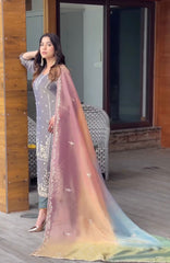 Delightful Sequence Work Grey Color Anrakali Suit Delightful Sequence Work Grey Color Anrakali Suit