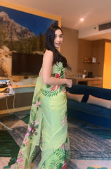 Captivating Multi Color Flower Design Saree Captivating Multi Color Flower Design Saree
