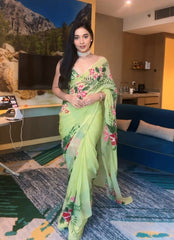 Captivating Multi Color Flower Design Saree Captivating Multi Color Flower Design Saree