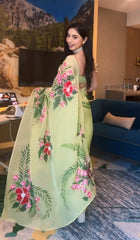 Captivating Multi Color Flower Design Saree Captivating Multi Color Flower Design Saree
