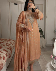 Captivating Sequence Work Orange Color Anarkali Suit Captivating Sequence Work Orange Color Anarkali Suit
