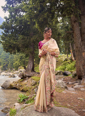 Captivating Embroidery Multi Treads Pink Color Saree Captivating Embroidery Multi Treads Pink Color Saree