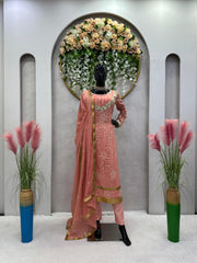 Alluring Sequence Work Peach Color Anarkali Suit Alluring Sequence Work Peach Color Anarkali Suit