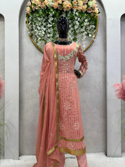 Alluring Sequence Work Peach Color Anarkali Suit Alluring Sequence Work Peach Color Anarkali Suit