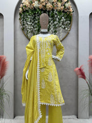 Embellished Sequence Work Yellow Color Anarkali Suit Embellished Sequence Work Yellow Color Anarkali Suit