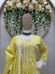 Embellished Sequence Work Yellow Color Anarkali Suit Embellished Sequence Work Yellow Color Anarkali Suit