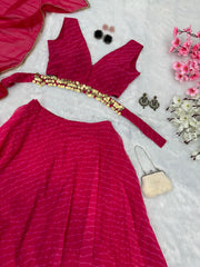Party Wear Pink Color Printed Lehenga Choli Party Wear Pink Color Printed Lehenga Choli