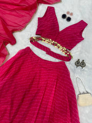 Party Wear Pink Color Printed Lehenga Choli Party Wear Pink Color Printed Lehenga Choli