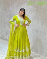Outstanding Sequence Embroidery Perrot Color Gown Outstanding Sequence Embroidery Perrot Color Gown