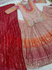 Mesmerizing Sequences Work Cram Color Lehenga Choli Mesmerizing Sequences Work Cram Color Lehenga Choli