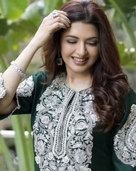 Designer Sequences Work Green Color Anarkali Suit Designer Sequences Work Green Color Anarkali Suit