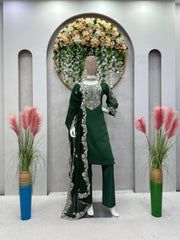 Designer Sequences Work Green Color Anarkali Suit Designer Sequences Work Green Color Anarkali Suit