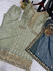 Alluring Sequence Work Grey Color Anarkali Suit Alluring Sequence Work Grey Color Anarkali Suit