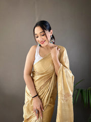 Mesmerizing Jacquard Beige Color Saree Mesmerizing Jacquard Beige Color Saree