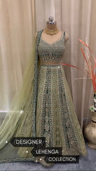 Wedding Wear Perrot Color Mirror Hand Work Lehenga Choli Wedding Wear Perrot Color Mirror Hand Work Lehenga Choli