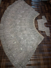 Party Wear Heavy Sequence Work White Color Lehenga Choli Party Wear Heavy Sequence Work White Color Lehenga Choli