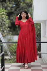 Maroon Color Georgette Sequence Work Anarkali Suit Maroon Color Georgette Sequence Work Anarkali Suit