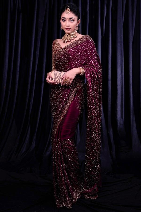 Party Wear Kasturi Silk Purple Color Designer Saree