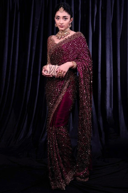 Party Wear Kasturi Silk Purple Color Designer Saree